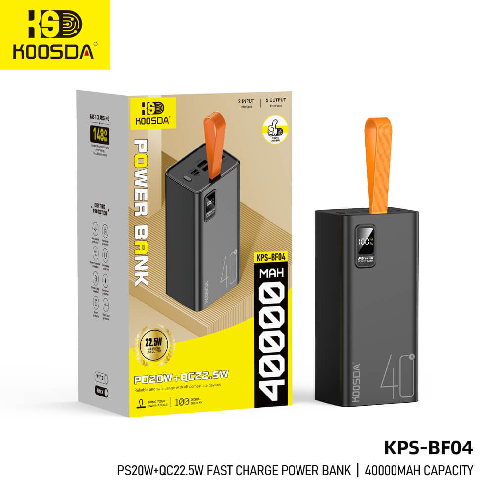 KPS-BF04 40000mAh PD20W+QC22.5W Fast Charge Power Bank