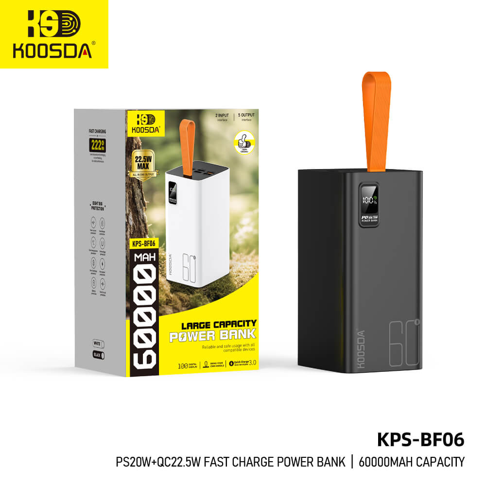 KPS-BF06 60000mAh PD20W+QC22.5W Fast Charge Power Bank
