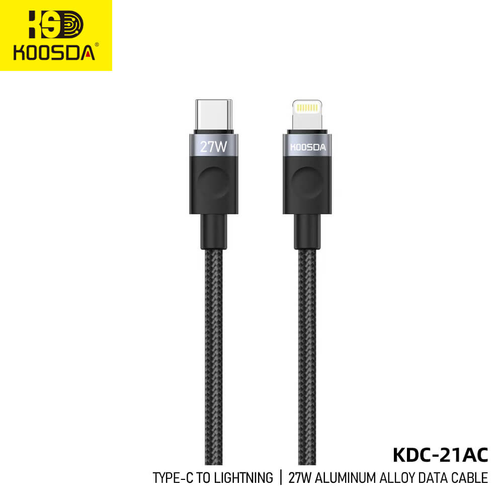 KDC-21AC Type-C To Lightning 27W Aluminum Alloy Data Cable 1M