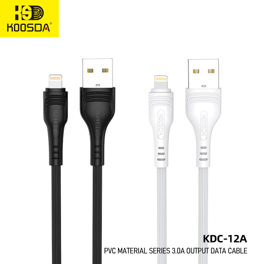 KDC-12A Usb To Lightning PVC Material Series 3.0A Output Data Cable 1M