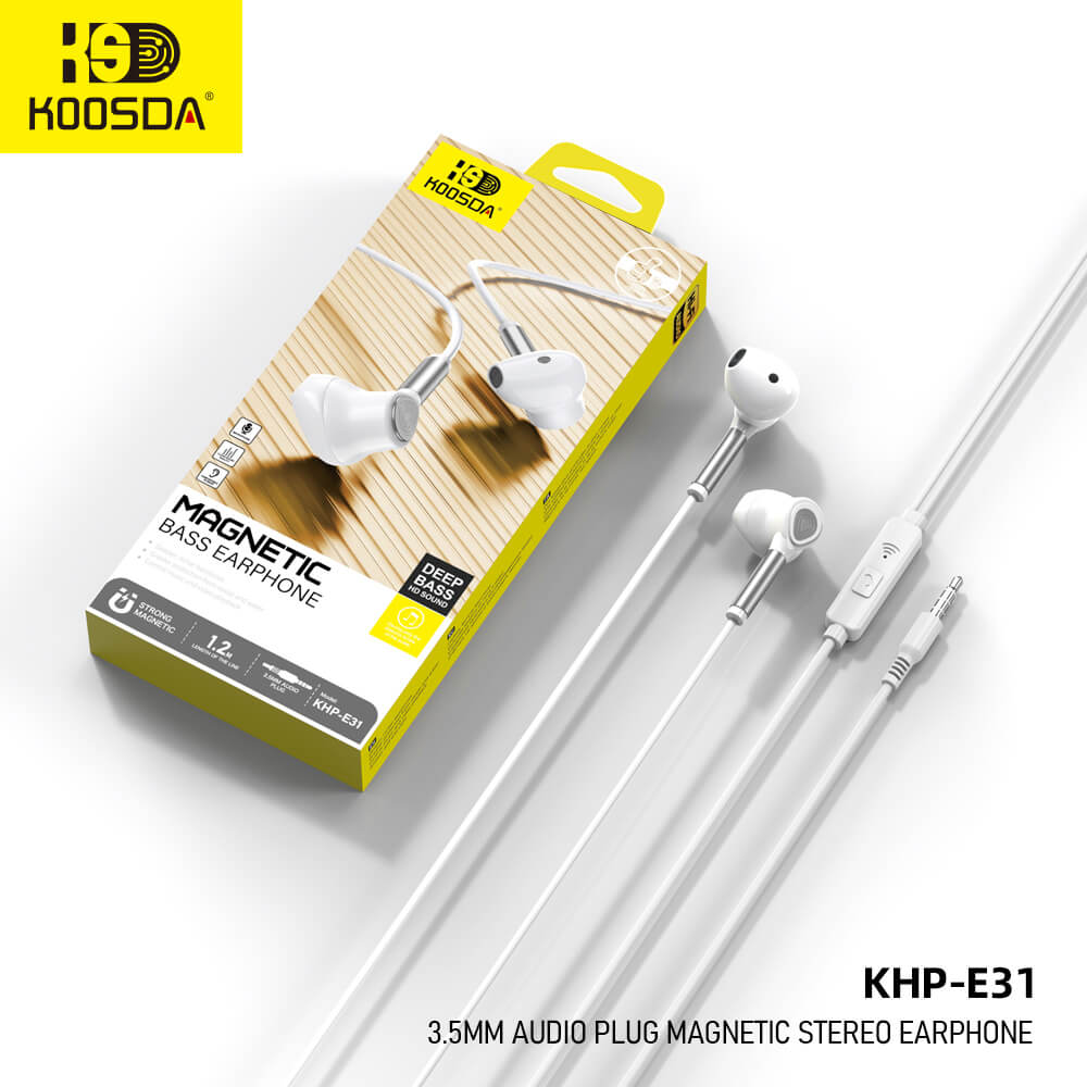 KHP-E31 3.5MM Audio Plug Magnetic Stereo Earphone
