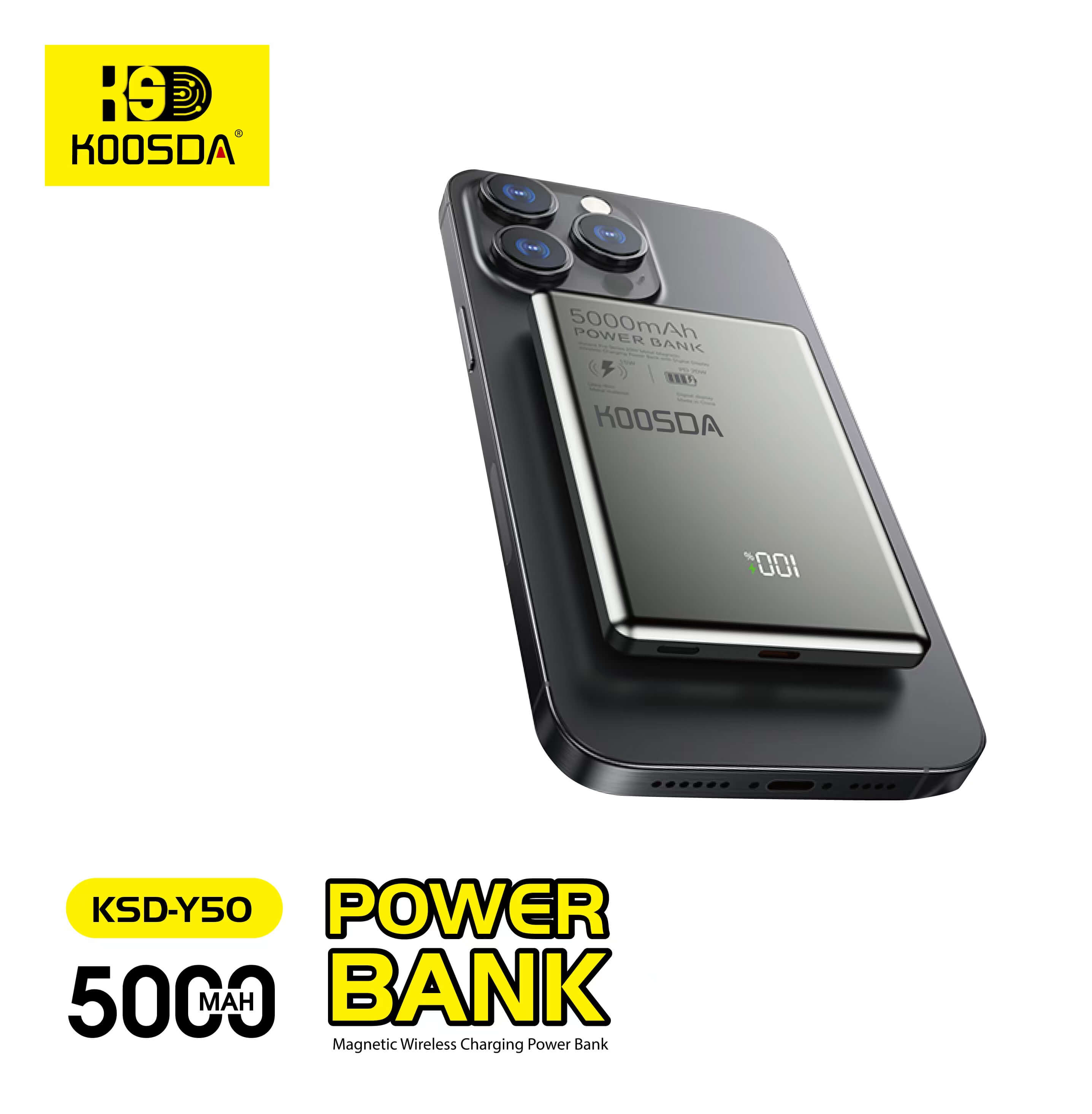 KSD-Y50 Magnetic Wireless Charging Power Bank 5000mAh