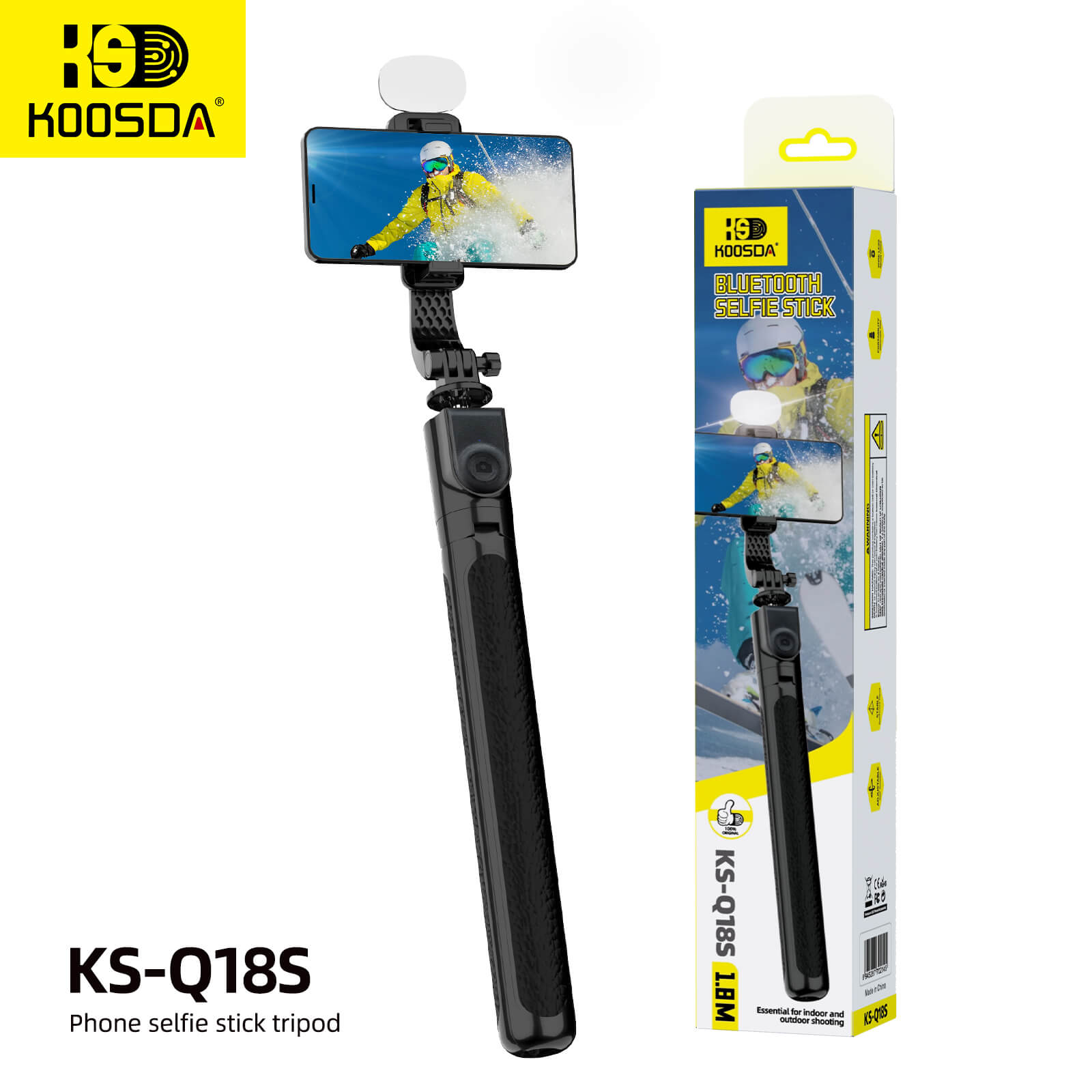 KS-Q18S (Fill Light) Selfie Stick Tripod Balance Handle 1.8M Reinforced Tripod