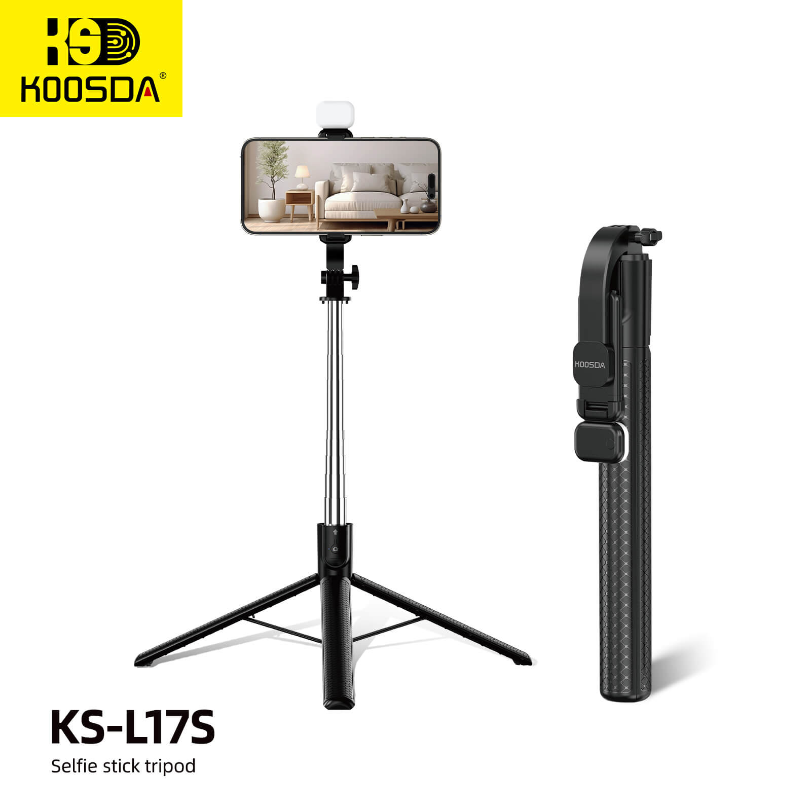 KS-L17S (Fill Light) Selfie Stick Tripod Balance Handle 1.7M Reinforced Tripod