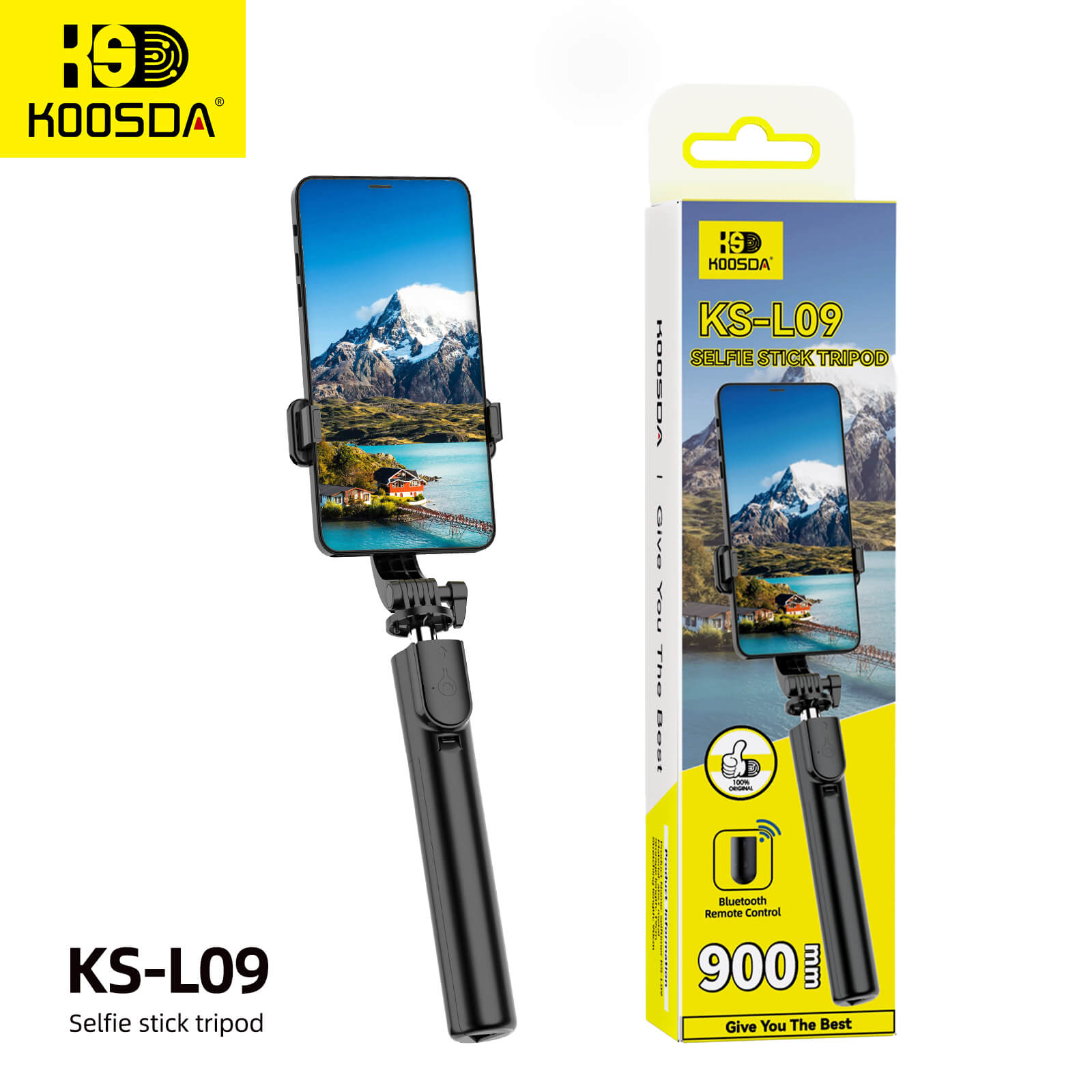 KS-L09 Selfie Stick Balange Handle 0.9M Reinforced Tripod