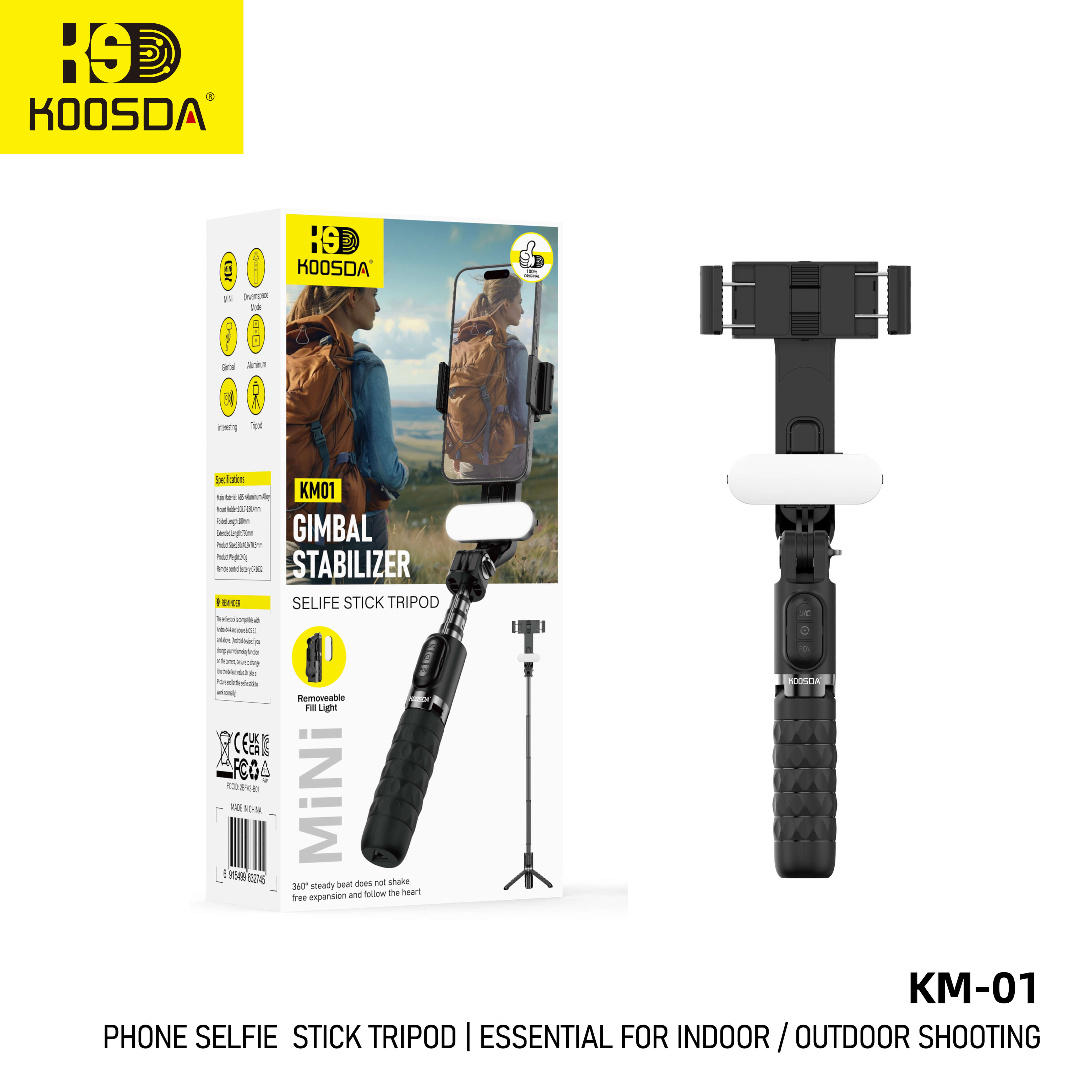 KM-01 0.79M Selfle Stick Tripod
