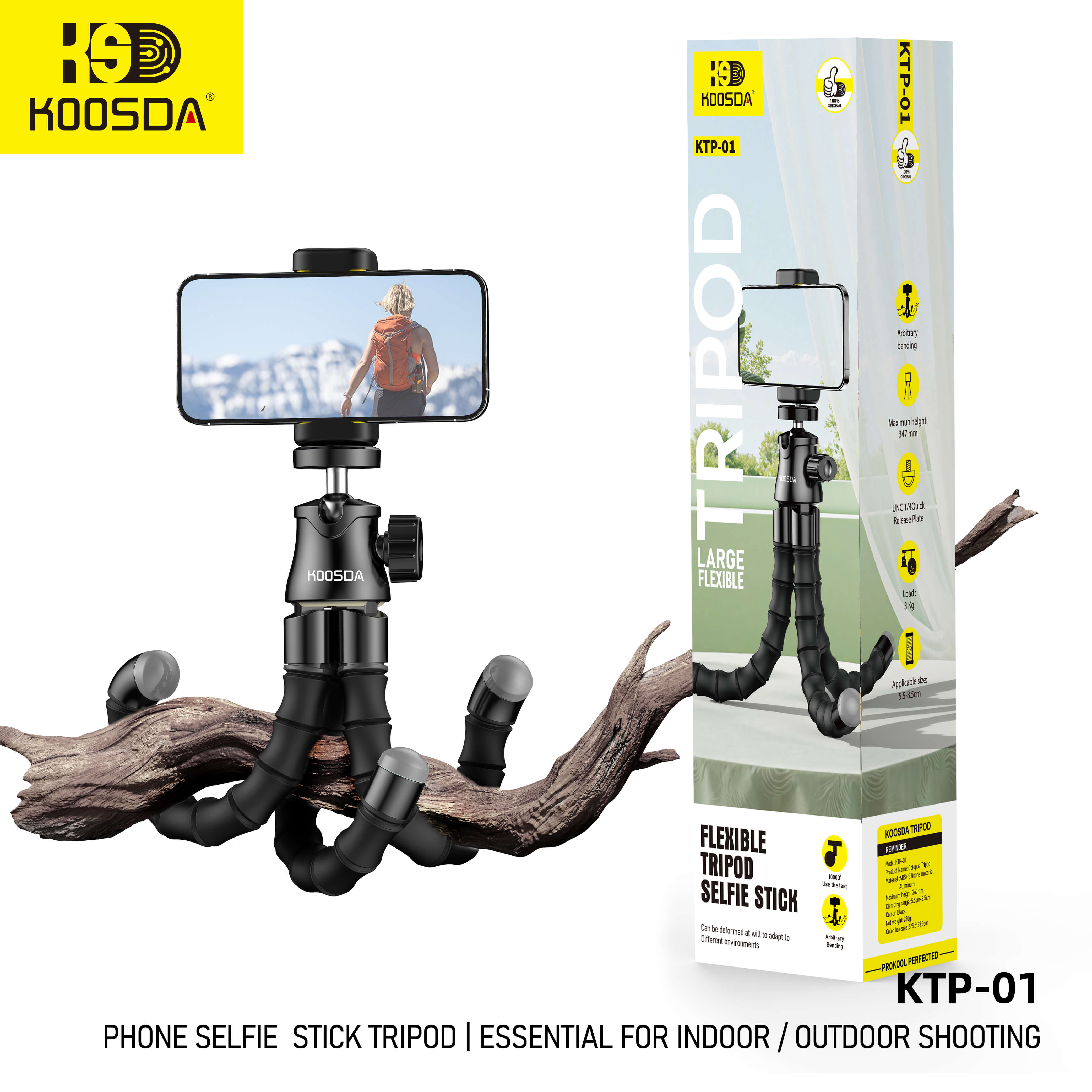 KTP-01 Deformable Selfle Stick Tripod