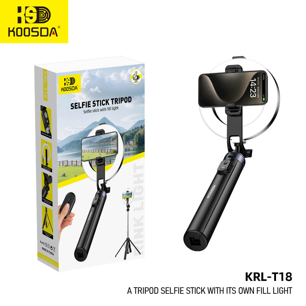 KRL-T18 A Tripod Selfie Stick With Its Own Fill Light