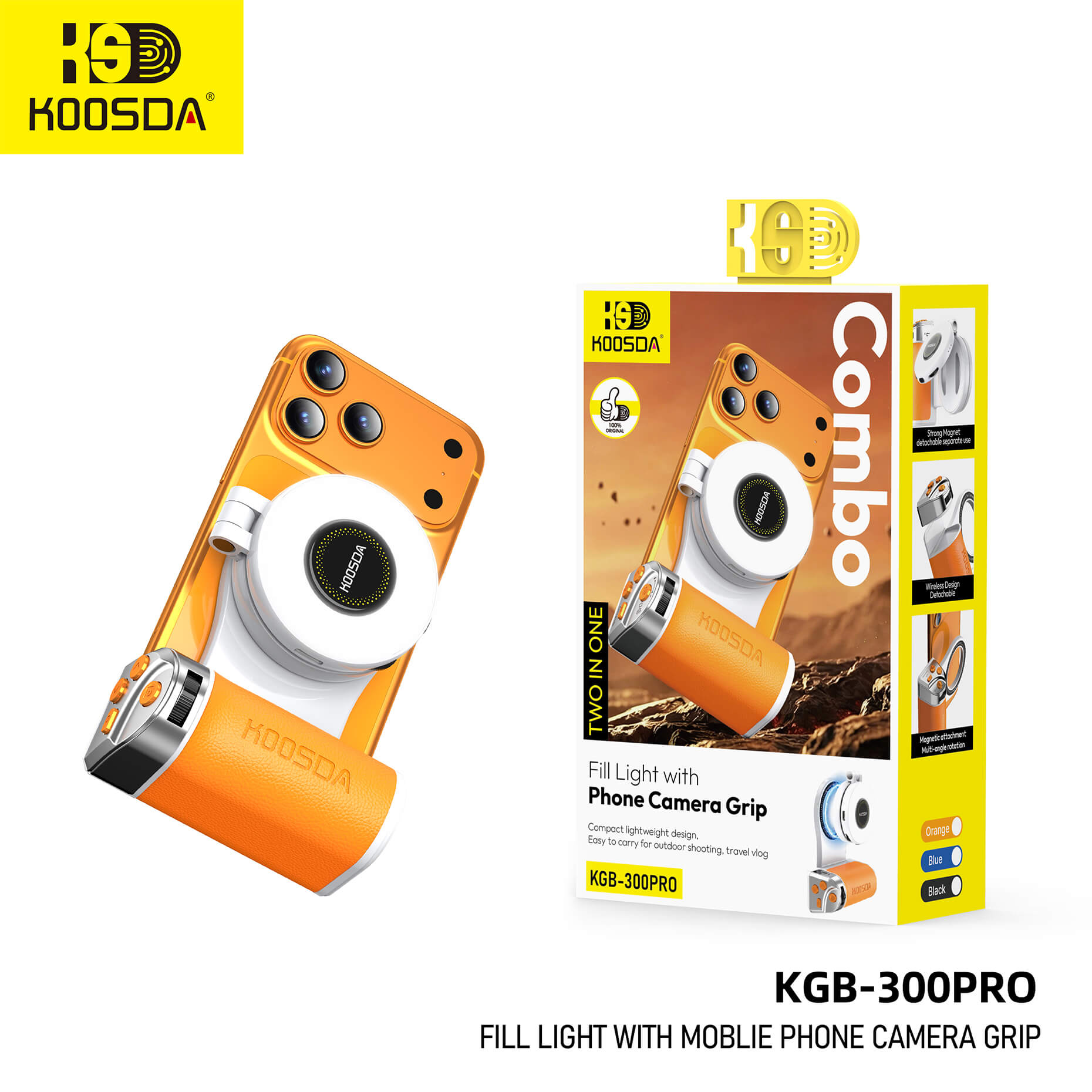 KGB-300PRO Moblie phone Cameragrip With Light