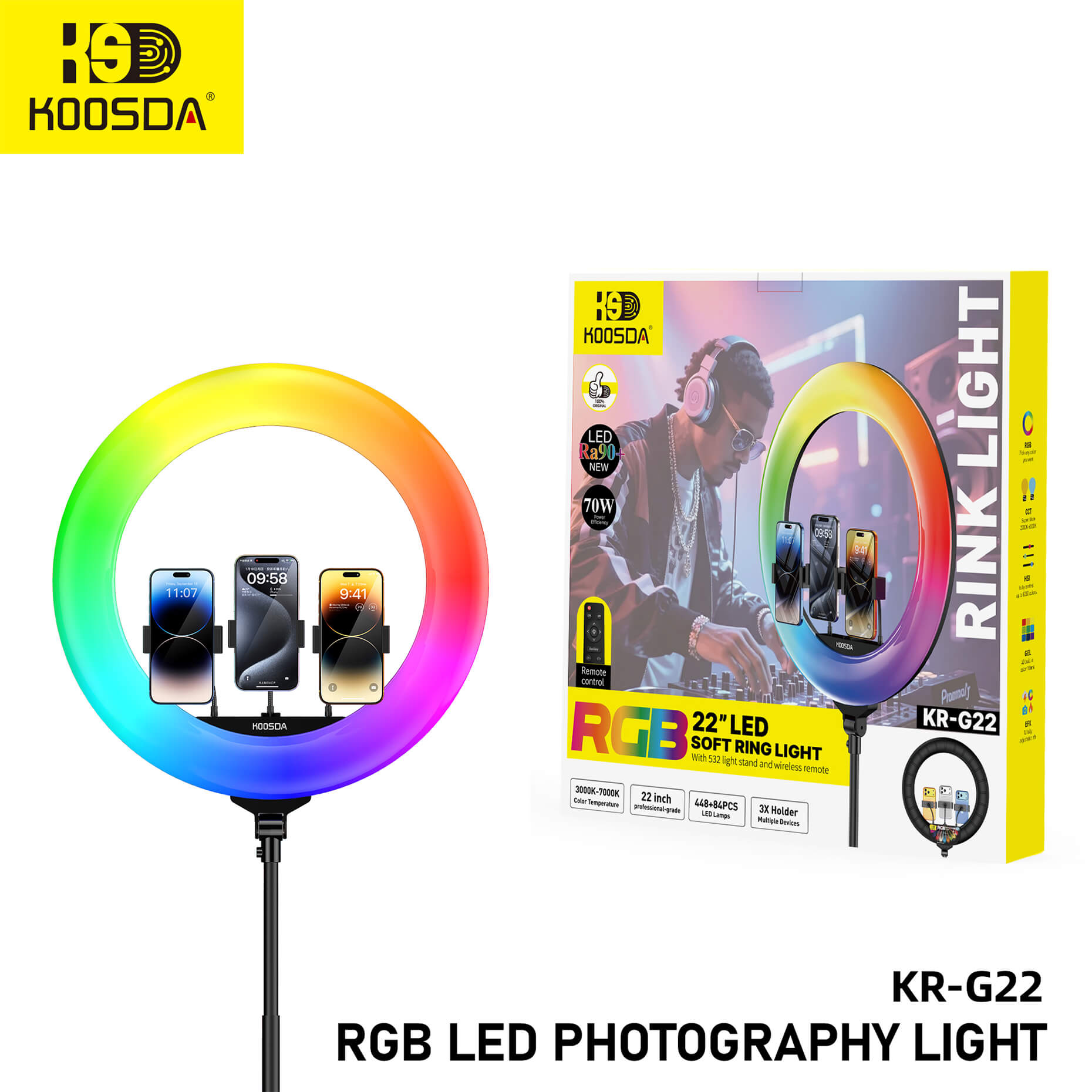KR-G22 Soft Ring Light 22inch Rgb