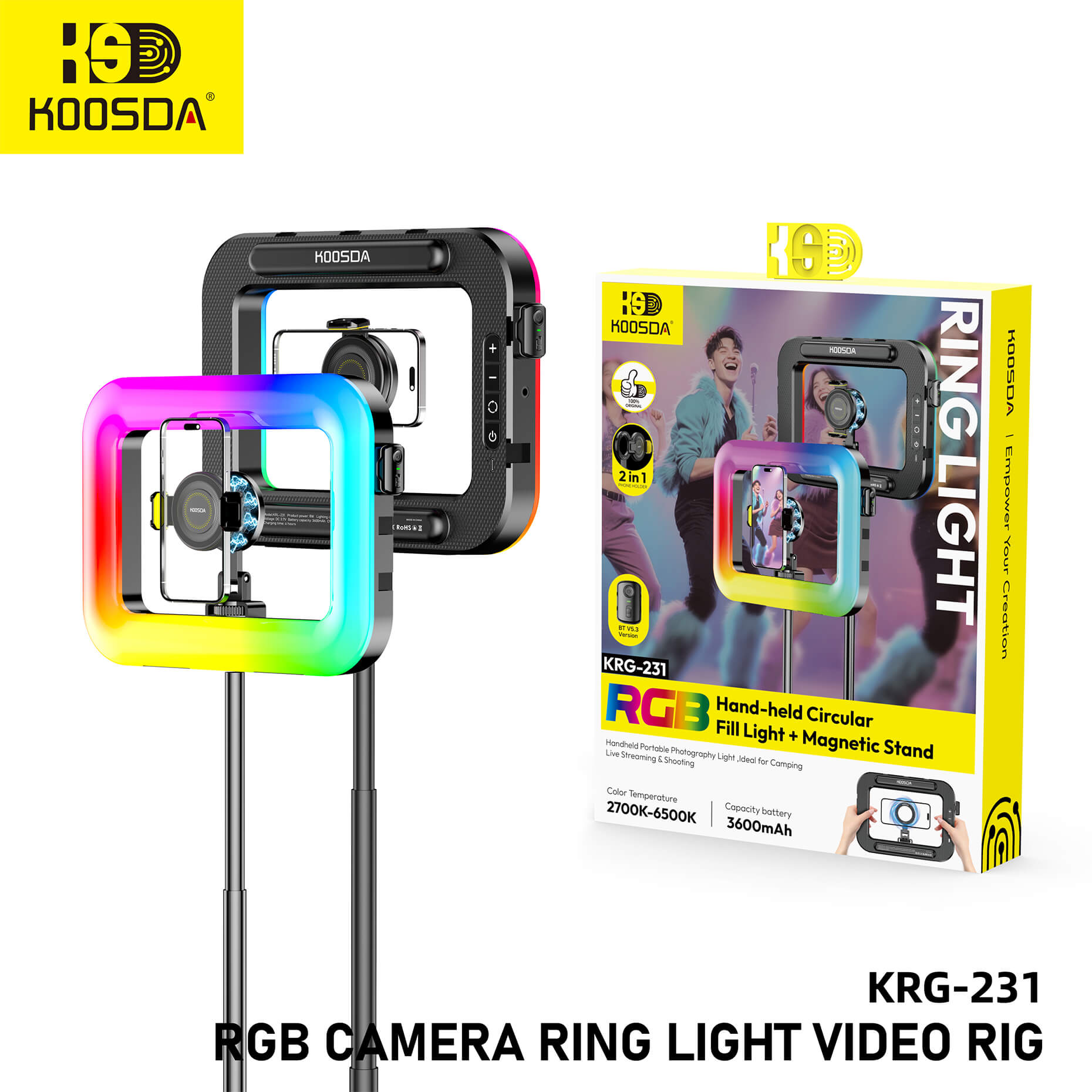 KRG-231 Rgb Cameraring Light Video Shooting