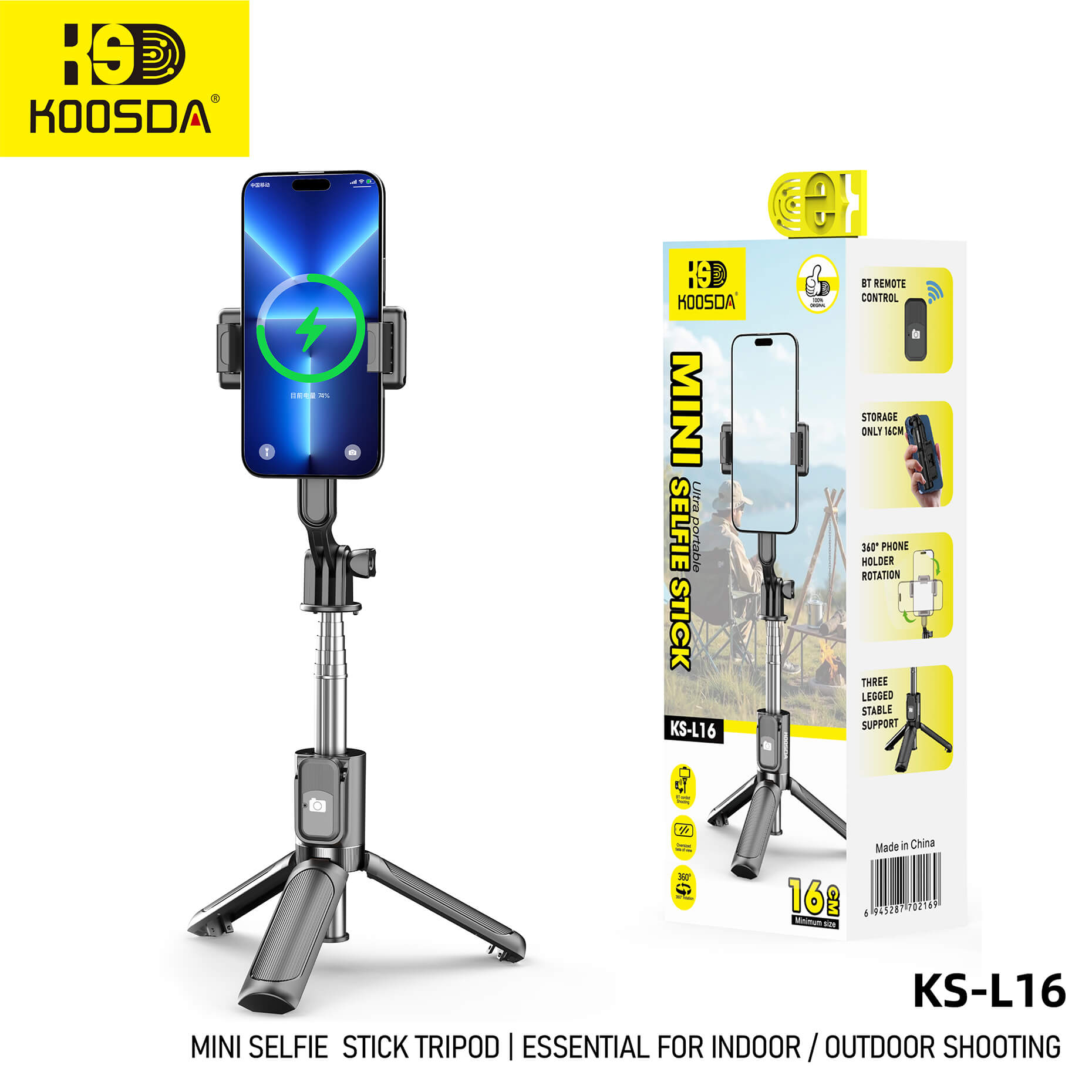 KS-L16 70cm Mini Selfie Stick