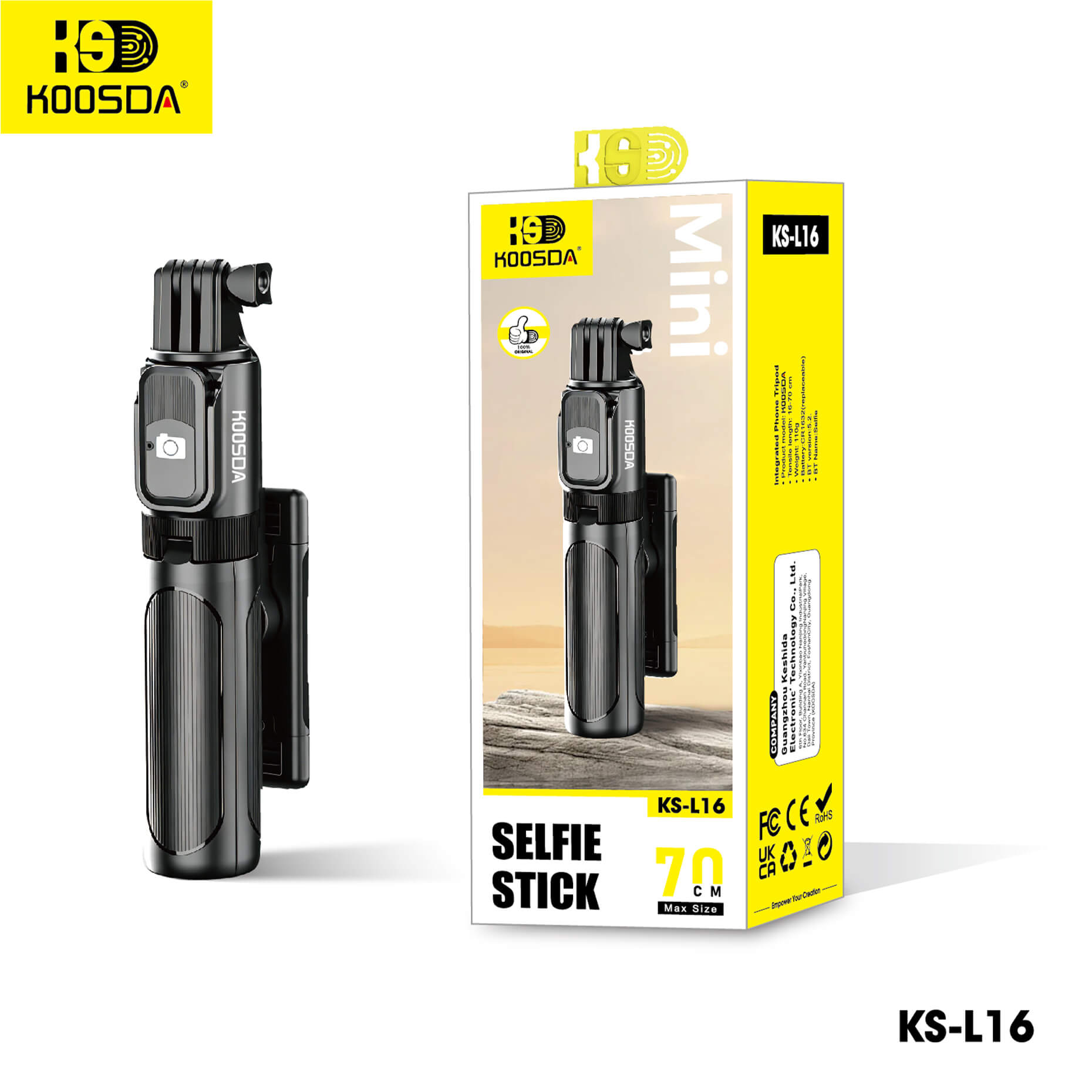 KS-L16 70cm Mini Selfie Stick