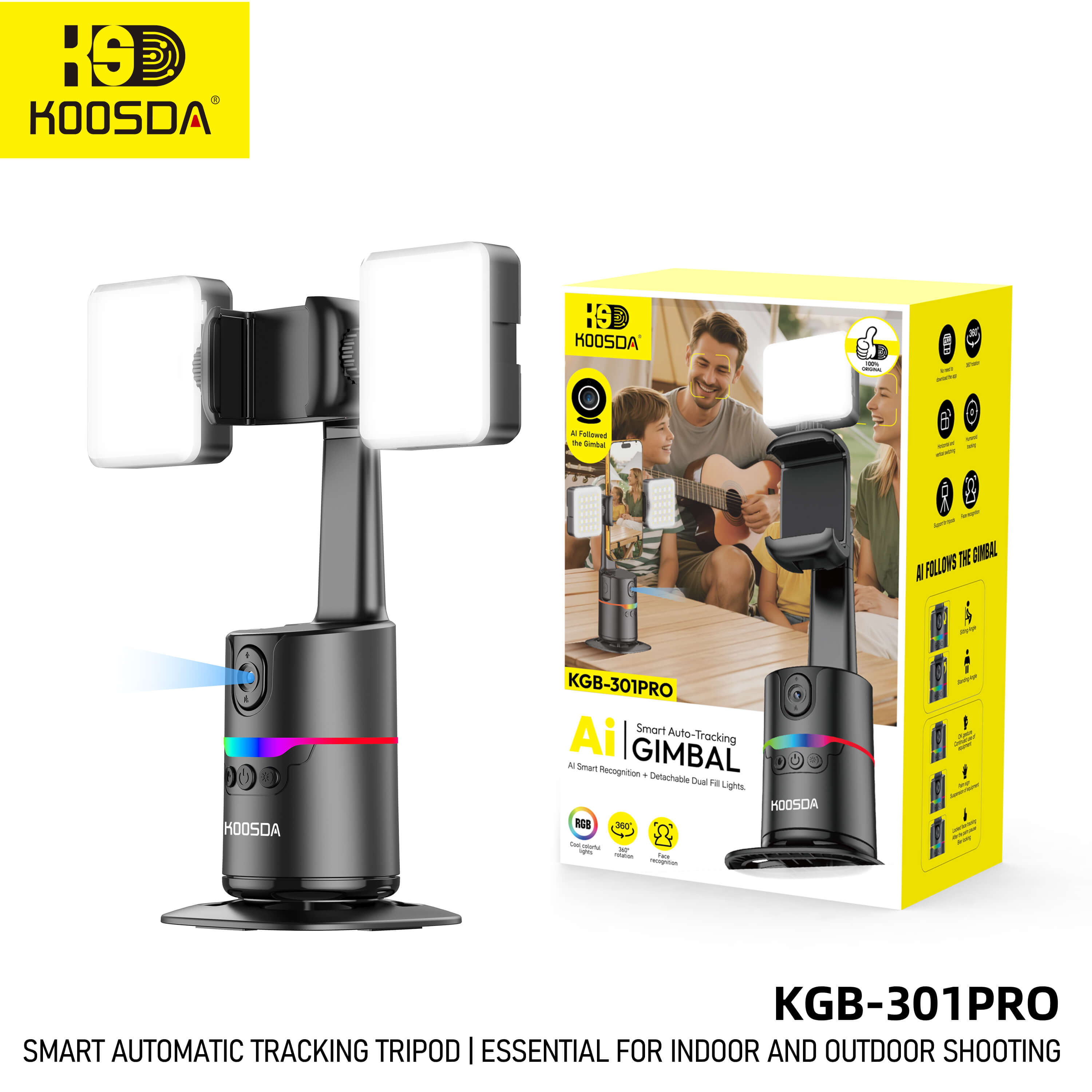 KGB-301PRO Desktop Model – Follow-on Camera with Dual Lights